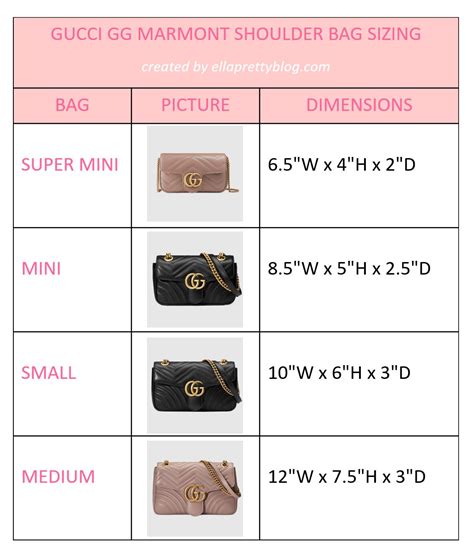 gucci marmont bag sizes.